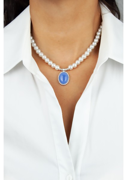 Mavi Uçlu Cam Inci Kolye indirimleri