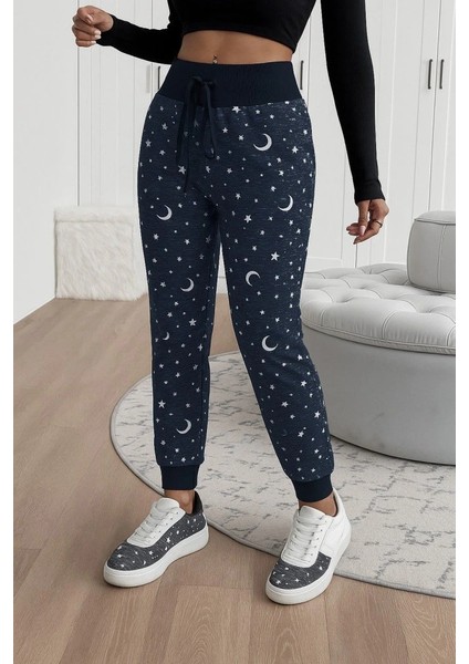 Kadın Yüksek Bel Bağcıklı Desenli Iki Iplik Pantolon fiyatları