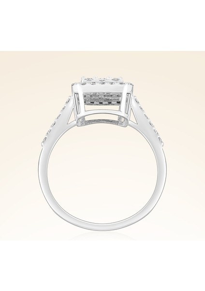 0,78 Karat Kolu Taşlı Baget Pırlanta Yüzük modelleri