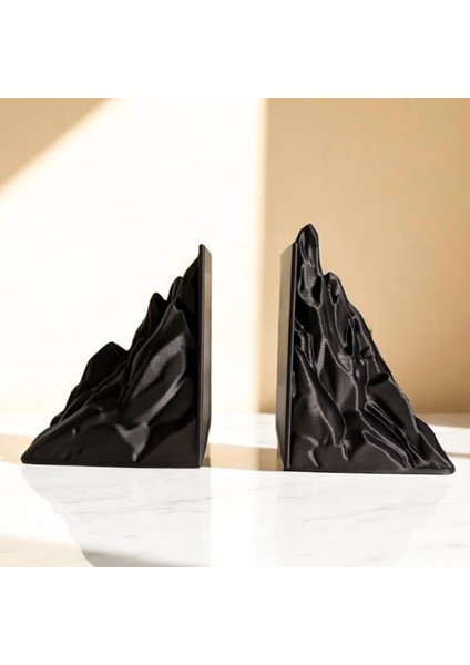 Hediyelik Siyah Kitap Desteği, Dekoratif Dağ Şeklinde Kitap Tutacağı
