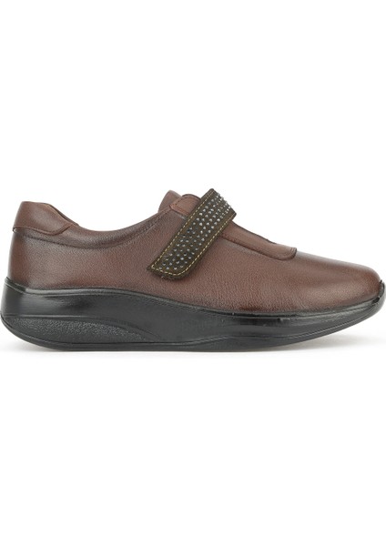 , Kadın Hakiki Deri Konfor Ayakkabı 15355Z2417 Kahve