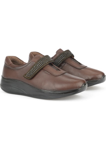 , Kadın Hakiki Deri Konfor Ayakkabı 15355Z2417 Kahve fiyatları