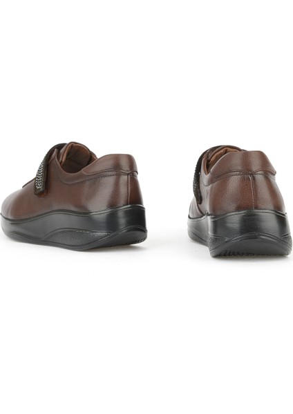 , Kadın Hakiki Deri Konfor Ayakkabı 15355Z2417 Kahve modelleri