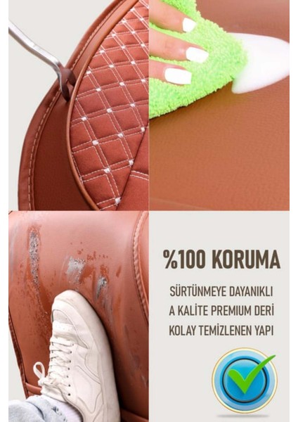 Fiat Tempra Uyumlu Yarı Deri Oto Koltuk Kılıfı Tam Set Vena Tarçın