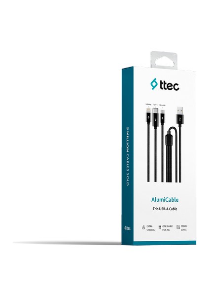 Alumicable Usb-A - Usb-C / Lightning / Micro USB / 1mt.trio Şarj Kablosu fiyatları