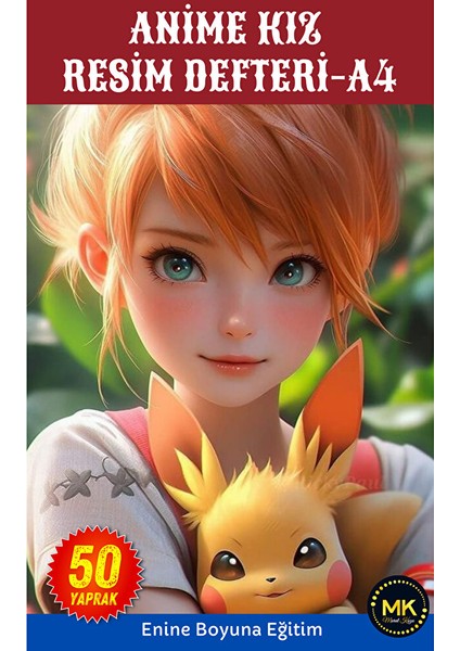 Pikachu ve Anime Kız Resim Defteri (Orta Boy)