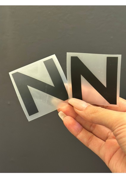 2 Li Ütü Ile Yapışan N Harfi Arma Transfer Baskı 5x5 cm