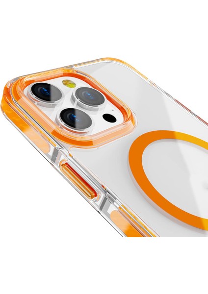 Spia Apple iPhone 15 Pro Max Kılıf Magsafe Şarj Özellikli Airbagli Takılabilir Askı Aparatlı Spıa Nana Kapak-Turuncu modelleri