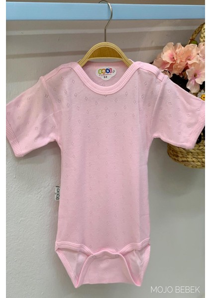 Bebek Jakarlı Kısa Kollu Zıbın 1745 Pembe modelleri