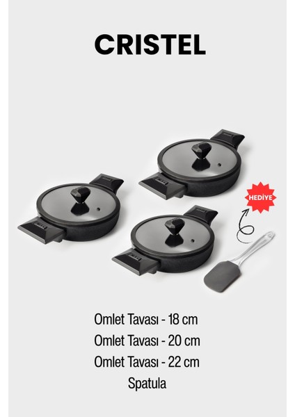 Cristel 7 Parça Sahan Seti Siyah fırsatları