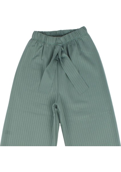 Kız Çocuk Yeşili Fitilli Bol Paça Tayt Pantolon - 1015635 fiyatları