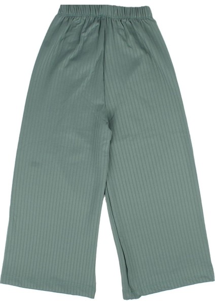 Kız Çocuk Yeşili Fitilli Bol Paça Tayt Pantolon - 1015635 modelleri