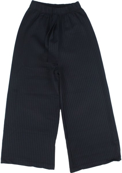 Kız Çocuk Lacivert Fitilli Bol Paça Tayt Pantolon - 1015638