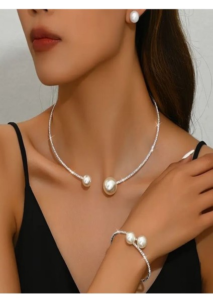 Gümüş Kaplama Şık ve Zarif Inci Set fiyatları