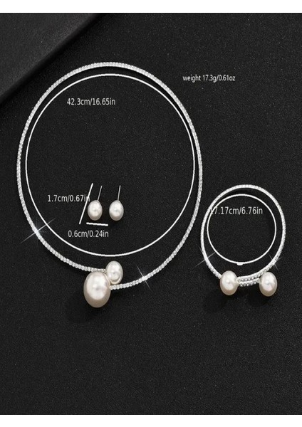 Gümüş Kaplama Şık ve Zarif Inci Set fırsatları