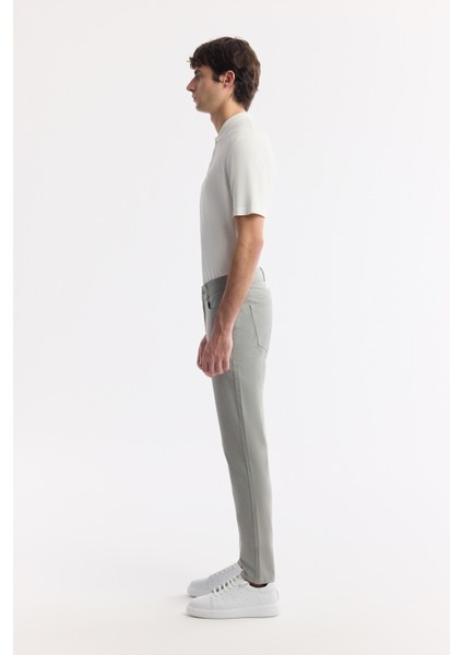 Erkek Açık Haki Klasik Bel Soft Touch Pamuklu Slim Fit Pantolon B003038