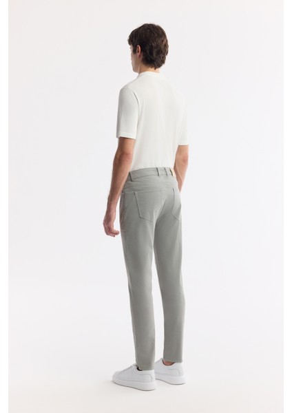 Erkek Açık Haki Klasik Bel Soft Touch Pamuklu Slim Fit Pantolon B003038