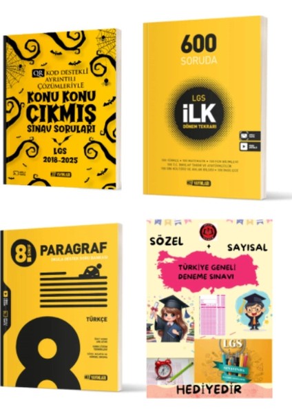 8. Sınıf Konu Konu Çıkmış Sınav Soruları - Ilk Dönem Tekrarı - Paragraf Soru Bankası ve Hediye