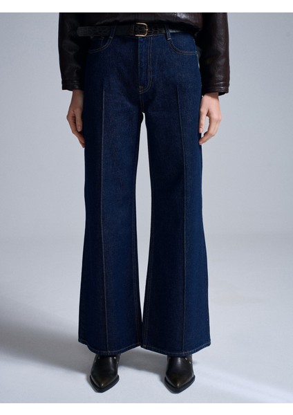 72085 %100 Pamuk Kemerli Jean-Lacivert indirimleri