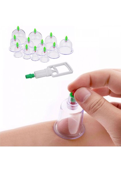 Hacamat Kupası 12’li Çekme Seti Vakumlu Masaj Aleti (K95)