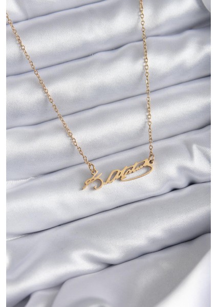 316L Çelik Zincir Atatürk Imza Figür Kadın Kolye