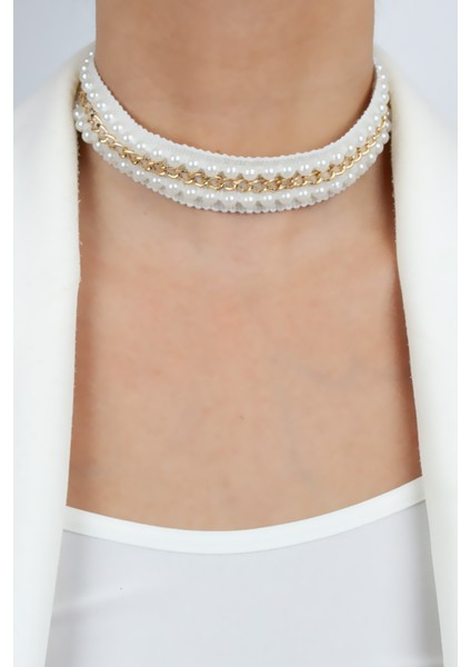 Inci ve Zncir Detay Choker Kolye fiyatları