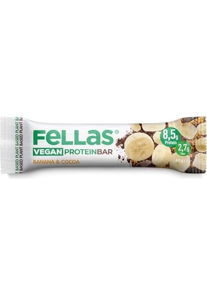 Fellas Vegan Protein Bar, Muzlu ve Kakaolu, 40GR x 12 Adet fiyatları