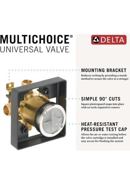 Faucet R10000-UNBX Multichoice Evrensel Küvet ve Duş Vanası Gövdesi, Küvet Bataryası Kitleri Için, Siyah fiyatları