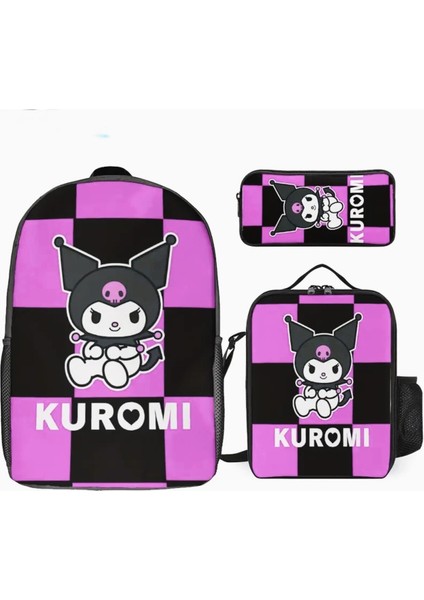 Çocuk Sırt Çantası Seti Kuromi Figürlü (Sırt Çantası /beslenme(Omuz) Çantası / KALEMLIK)AZ49