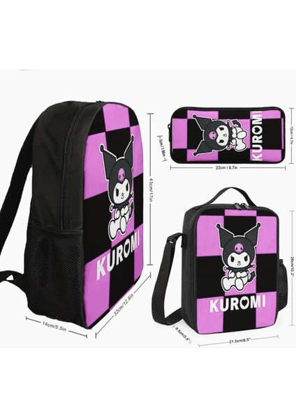 Çocuk Sırt Çantası Seti Kuromi Figürlü (Sırt Çantası /beslenme(Omuz) Çantası / KALEMLIK)AZ49 fiyatları
