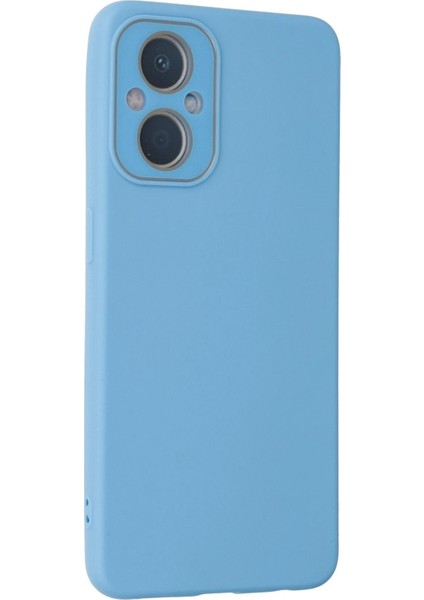 Oppo Reno 7 Lite Kılıf Lansman Glass Kapak - Mavi - FKU9509-2021 modelleri