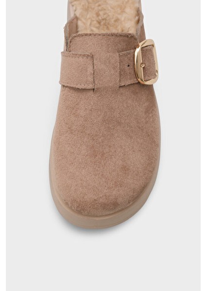 Leticia Kürklü Süet Görünümlü Kadın Sabo fiyatları