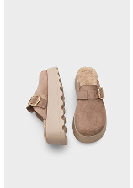 Leticia Kürklü Süet Görünümlü Kadın Sabo fırsatları