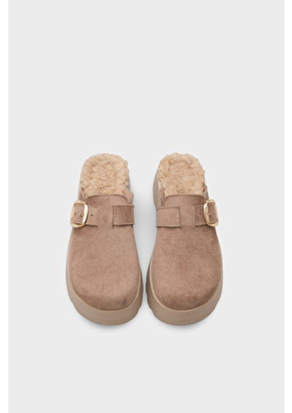 Leticia Kürklü Süet Görünümlü Kadın Sabo indirimleri