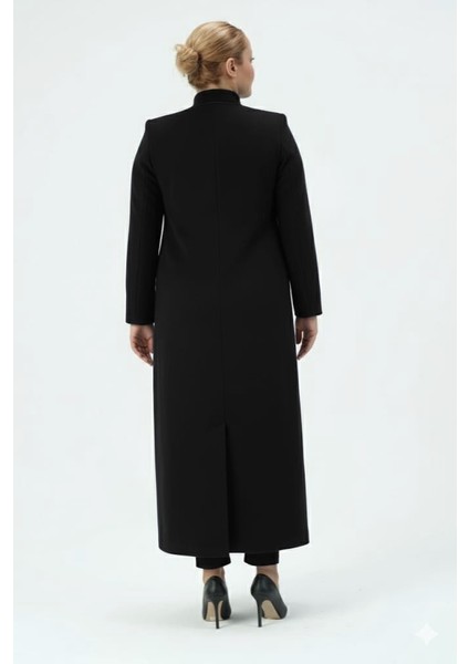 Şermin Büyük Beden Kadın Tesettür Düğmeli Kaşmir Manto fırsatları