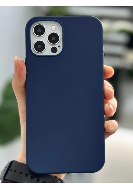 Iphone 12 ve 12 Pro Uyumlu Içi Kadife Sıvı Silikon Leke Tutmaz Lansman Kılıf