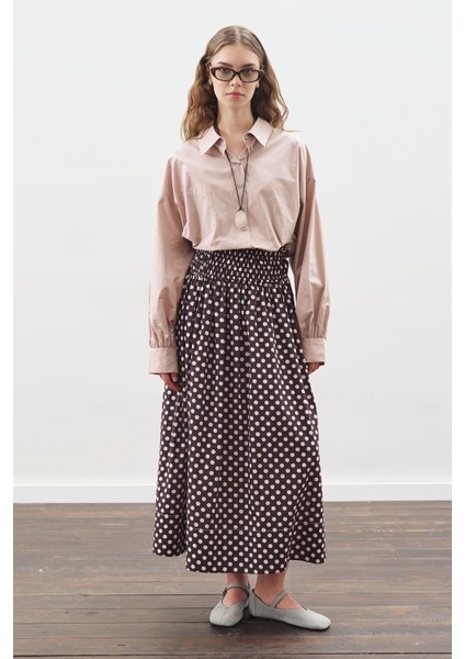 Crop Balon Form Gömlek Soft Pembe