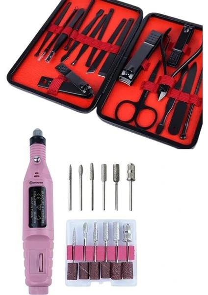 Elektrikli Manikür Pedikür Seti Ikili Set 17 Parça Tırnak Bakımı Nasır Temizleme Tırnak Şekillendirme modelleri