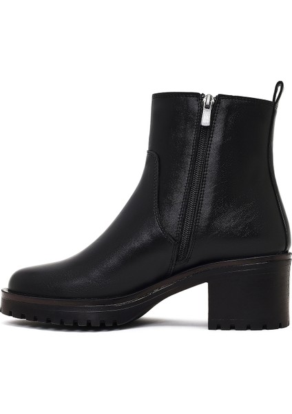 Kadın Siyah Fermuarlı Kalın Topuklu Bot 25WFE251518 fırsatları
