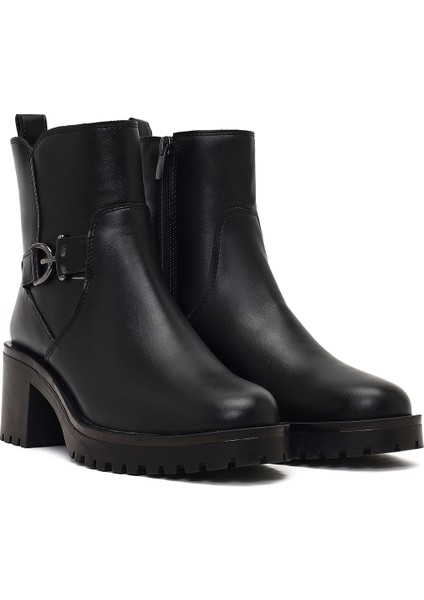 Kadın Siyah Fermuarlı Kalın Topuklu Bot 25WFE251518 indirimleri