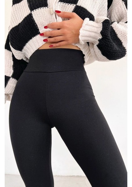 Kadın Tayt Toparlayıcı Etkili Siyah Yüksek Bel Günlük ve Spor Parlak Tayt Pantolon fiyatları