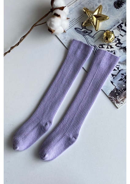 Kız Bebek Fiyonk Detaylı Diz Altı Çorap / Lila AR-0090.2 fırsatları