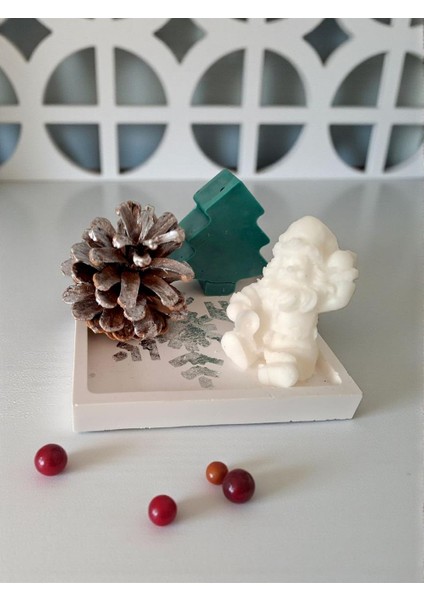 Noel Baba ve Çam Ağacı Tablalı Yılbaşı Mum Seti fiyatları