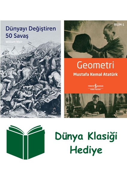Dünyayı Değiştiren 50 Savaş + Geometri + Dünya Klasiği Hediye