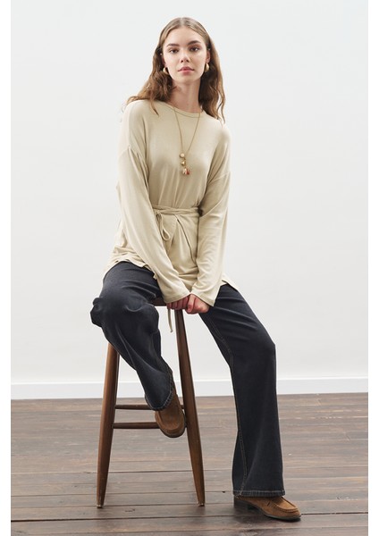 Beli Bağlama Tasarımlı Bluz Taş fiyatları