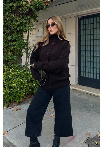 Acı Kahve Apoletli Düğmeli Kazak - 04632 fırsatları