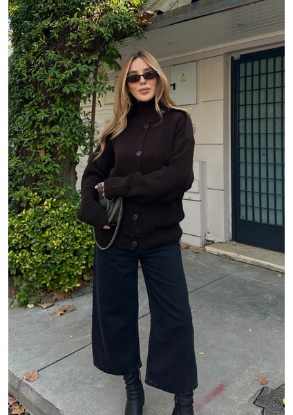 Acı Kahve Apoletli Düğmeli Kazak - 04632 indirimleri