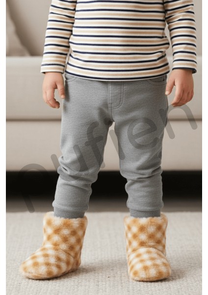 Çocuk ve Bebek Panduf, Kışlık Peluş Bot, Yumuşak, Sıcak Tutan, Kaymaz Tabanlı Ev Içi Patik, Ev Botu fırsatları