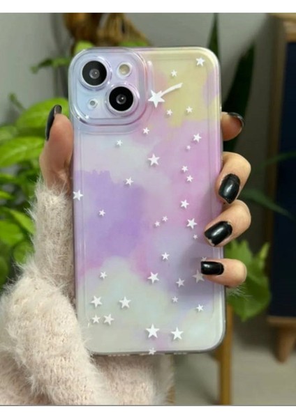 Iphone 14 Plus ve 15 Plus Uyumlu Şeffaf Dream World Baskı Desenli Silikon Kılıf