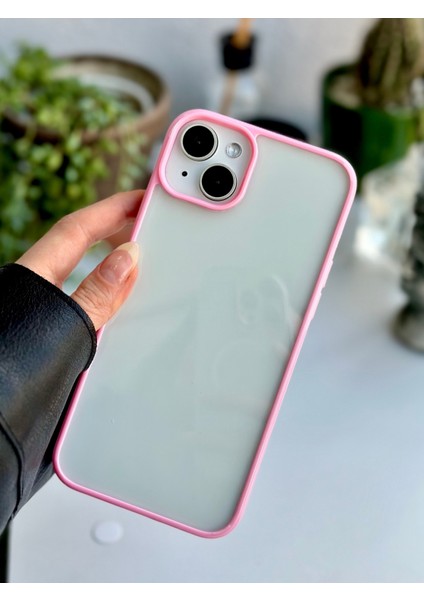 Iphone 14 Plus - 15 Plus Uyumlu Kenarı Renkli Silikon Kılıf
